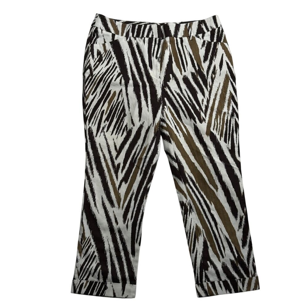 Chicos So Slimming Crop Pant Size 0.5 / 6 Graphic Animal Print